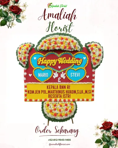 Karangan Papan Bunga Pernikahan di Maguwoharjo